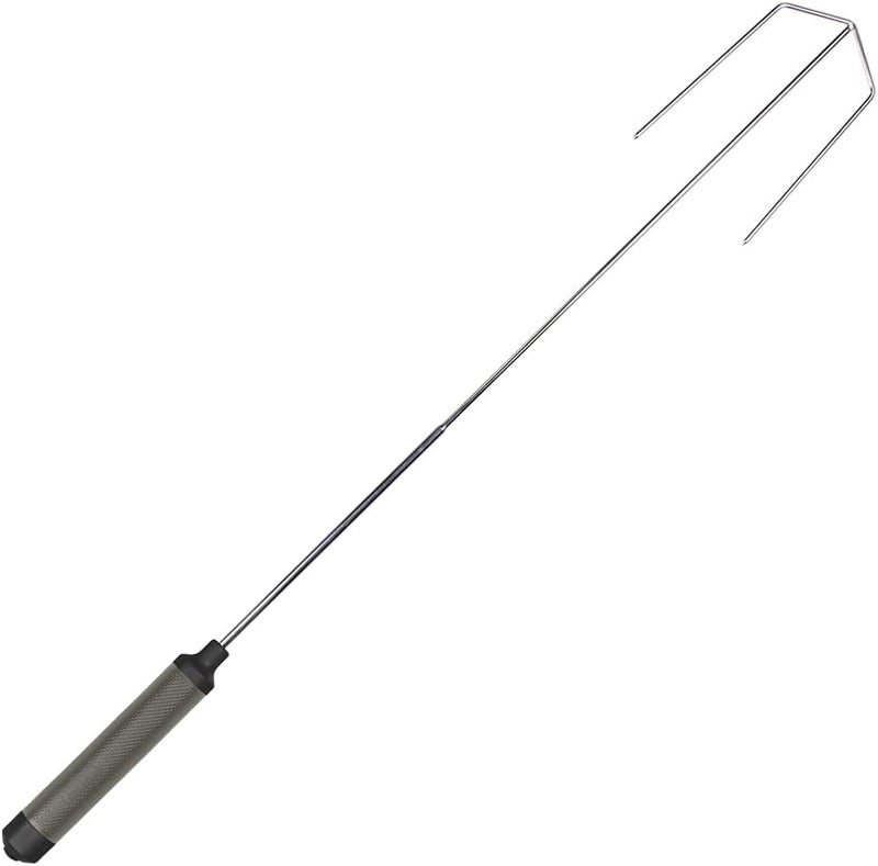 Camp Cozy HotRod 32″ Auto‑Rotating Campfire Roasting Stick – Stainless Steel Battery‑Powered Rotisserie Fork for Hot Dogs & Marshmallows – Collapsible, Kid‑Safe, Portable - Image 3